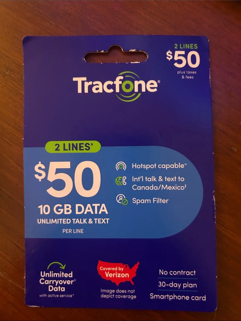 $50 10GB Data Prepaid Tracfone Minutes Card